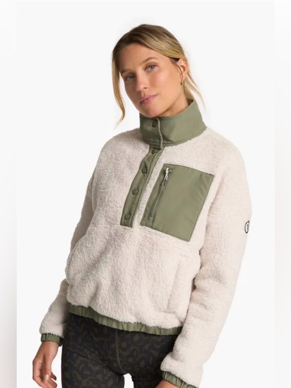 Vuori Women’s XL Cozy Sherpa Popover Fleece Pullover Jacket in Dune Style#VW549
